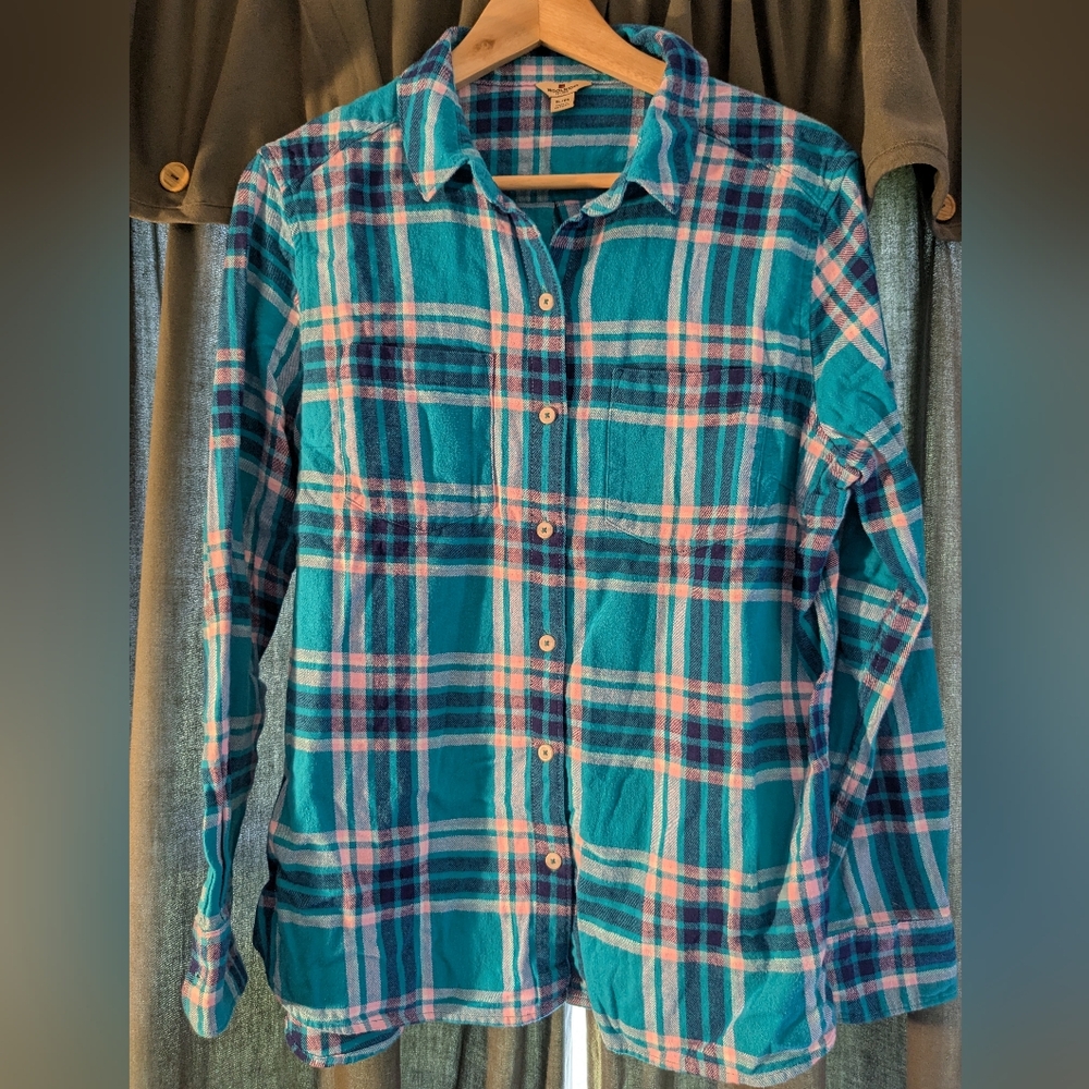 Woolrich Blue and Pink Checkered Flannel Shirt